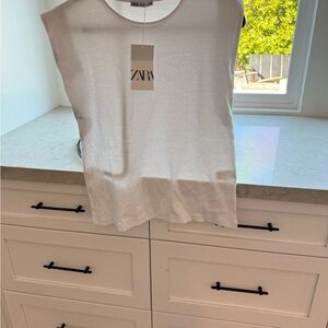 Zara White Muscle Tee
